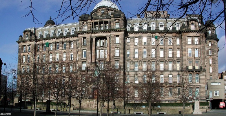 The Glasgow Royal Infirmary
Situated next to the Cathedral it has been at this location since since 1794 when the first building was designed by James Adam.  This was replaced in 1914 by a much larger building, said to be the largest public building in the UK at the time.  Since then many additions have been made, the ultimate plan was replace all the older buildings completely in phases but that seems to have stalled along the way somewhere.
