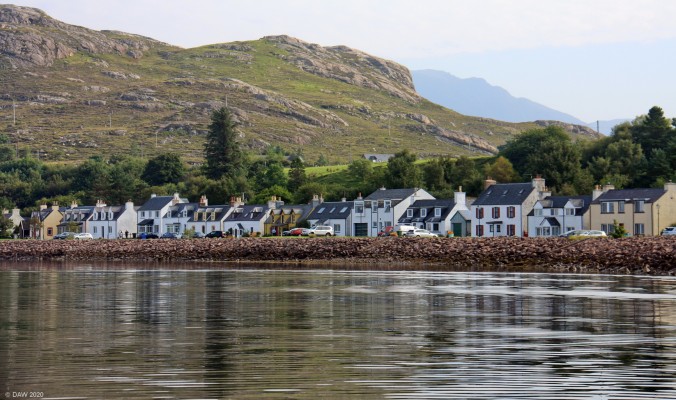 Shieldaig from Loch Shieldaig
A view of the village of Shieldaig from a short distance off shore.  [url=https://streetmap.co.uk/map.srf?X=181193&Y=853828&A=Y&Z=120/] Map location. [/url]
