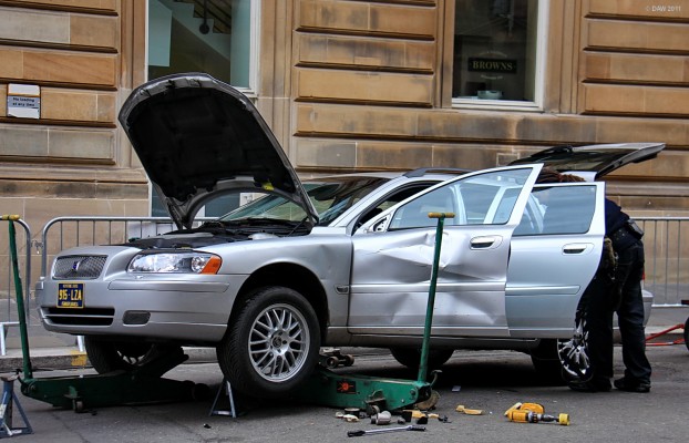 Silver Volvo, World War Z, Glasgow
Silver Volvo's seem to be popular, this one is under going some care and attention.
