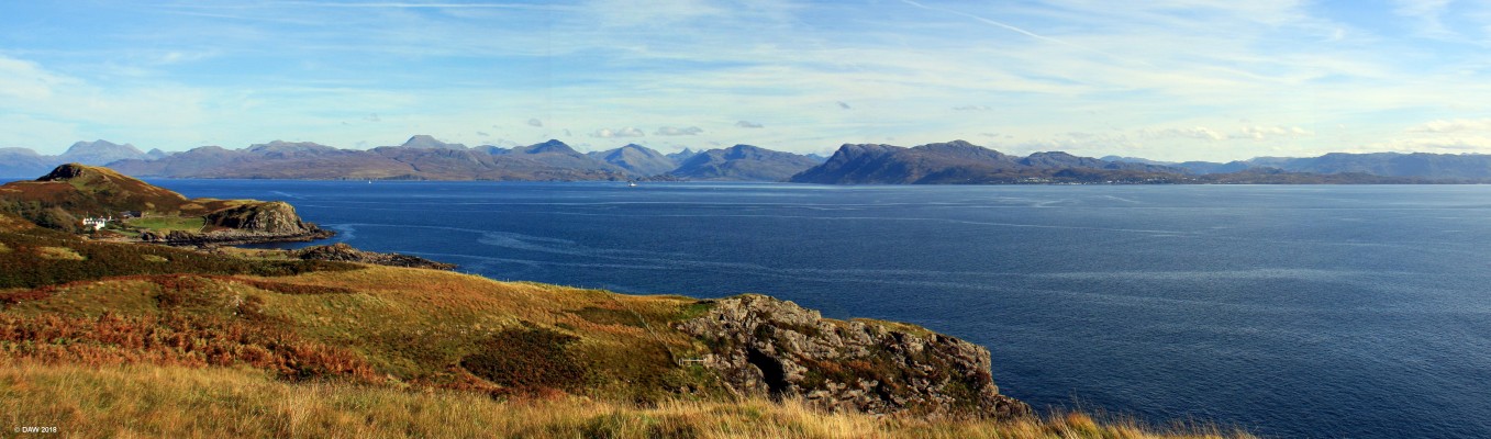 The Sound of Sleet
Looking across The Sound of Sleat  from Skye.  Towards the right the town of Mallaig can be seen in the distance.  [url=http://www.streetmap.co.uk/map.srf?X=163057&Y=800558&A=Y&Z=126&ax=161217&ay=801458/] Map location. [/url]
