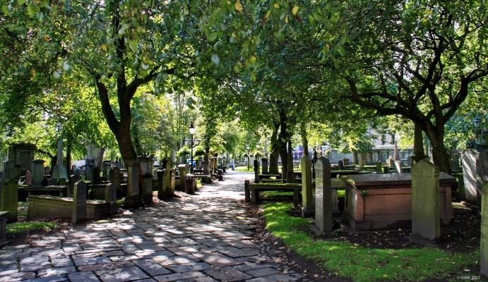 Graveyard around St Nicholas Kirk, Aberdeen
A view of the old graveyard that surround St Nicholas Kirk in the centre of Aberdeen.

