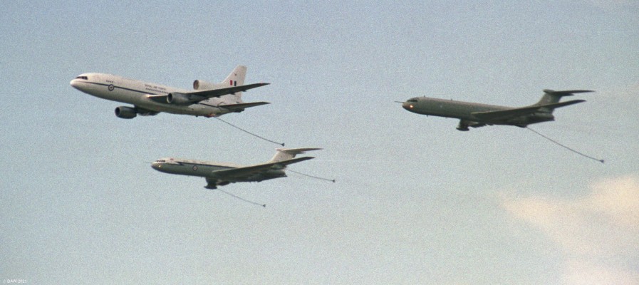 RAF Tanker flypast, Fairford, 1993
A lockheed L1011 followed by two VC-10's.
