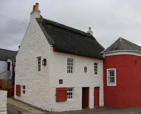 The Bachelors Club, Tarbolton
The 17th century thatched cottage where Robert Burns and his friends formed a literary and debating society in 1870.  Today the building is the hands of the National Trust for Scotland. [url=http://www.streetmap.co.uk/map.srf?X=243125&Y=627195&A=Y&Z=115/] Map location. [/url]
