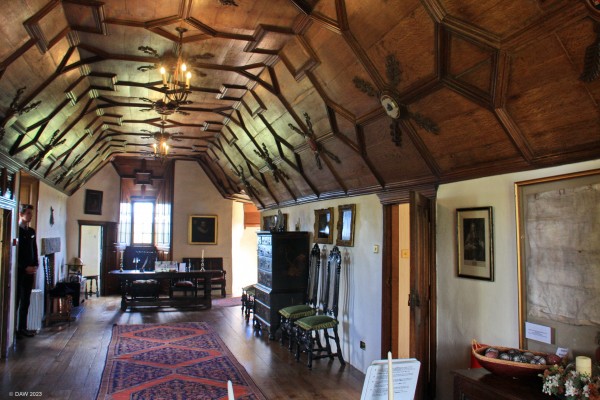 The Long Gallery, Crathes Castle
The Long Galery runs the full length of the top floor at Crathes Castle.  Its rare Oak panelled ceiling is the only one of its kind to exist in Scotland outside of Royal Palaces;

