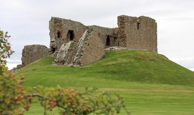 Duffus Castle, Moray
A view of the Motte and main tower at Duffus Castle.  It is thought that the tower may have started subsiding while the castle was still in use.
