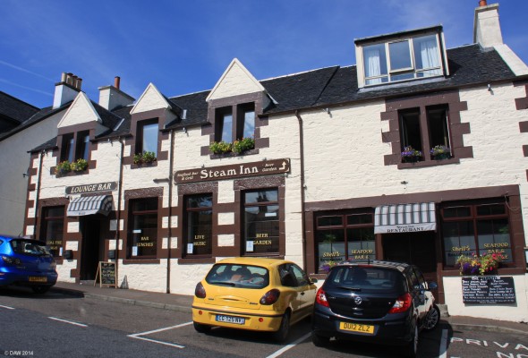 The Steam Inn
One of the older buildings in Mallaig from around 1870 before the railway arrived.  Somewhere for the locals to get steamin', no doubt. [url=http://streetmap.co.uk/map.srf?X=167577&Y=796953&A=Y&Z=110/] Map location. [/url]
