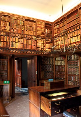 The Study, Abbotsford House
This was the last room to be completed at Abbotsford House in 1824.  It was where Sir Walter Scott wrote his later novels.  There is a door in the gallery that leads to his bedroom.  
