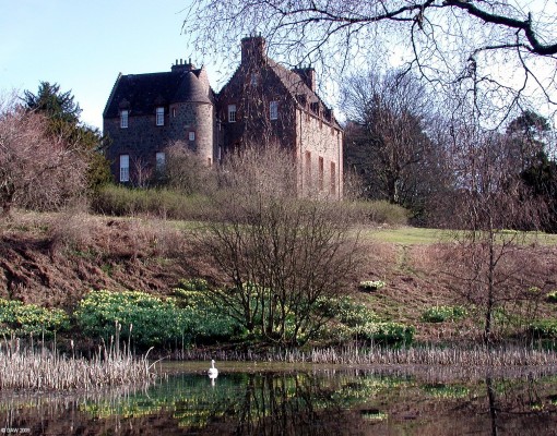 The Pond, Formakin Estate
Formakin House, the folly of Paisley businessman John Holmes.   He commissioned the building in 1903, but by 1912 he had ran out of money and the house remained empty for many years after.  It has now been divided into private flats.   The estate grounds are very extensive and include this small loch.  In  spring time, swaithes of daffodils cover the fields all around the house.
