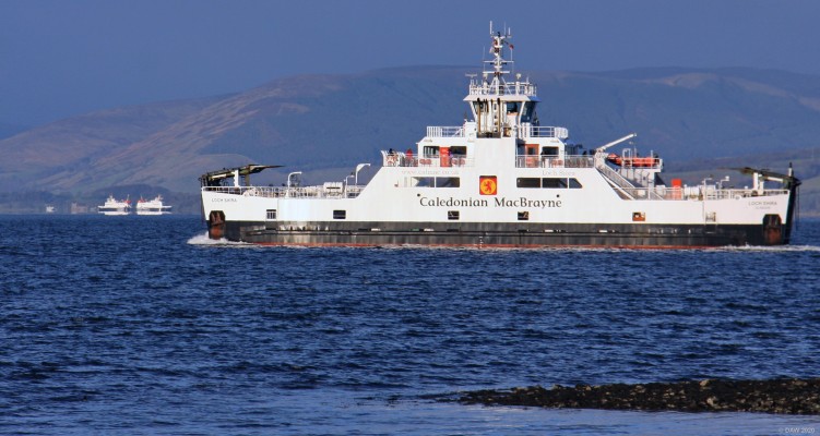 Three ferries, Largs
MV Loch Shira heads out on the short crossing from Largs to the Great Cumbrae and in the distance MV Argyll and MV Bute can be sun just passing each other on their way to Rothsay and Wemyss Bay
