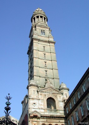 The Victoria Tower, Greenock Municipal Buidings
In 1881 the foundation stone of the new Municipal building was by provost Dugald Campbell.  This domed tower was part of phase 2 and rises to a height of 245ft.  [url=http://www.streetmap.co.uk/map.srf?X=227962&Y=676180&A=Y&Z=115/] Map location. [/url]
