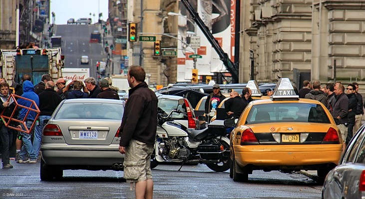 How many does it take?  World War Z, Glasgow
Making a movie seems to involve lots of people, most of whom stand around watching.
