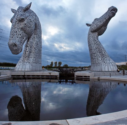 The Kelpies, Grangemouth
The Kelpies are said to be the largest Equine sculptures in the World.  They form part of the new Helix Park where the Forth & Clyde canal enters the river Forth.  Heavy horses such as these were used to tow barges along the canals.  [url=http://streetmap.co.uk/map.srf?X=290697&Y=682016&A=Y&Z=115/] Map location. [/url]
