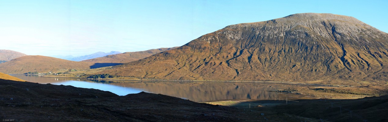 Loch Ainort from the North, Skye
Looking down on Loch Ainort from the north side, Glas-Bheinn Mhor rises to 570m on the right. [url=http://streetmap.co.uk/map.srf?X=153145&Y=828022&A=Y&Z=120/] Map location. [/url]
