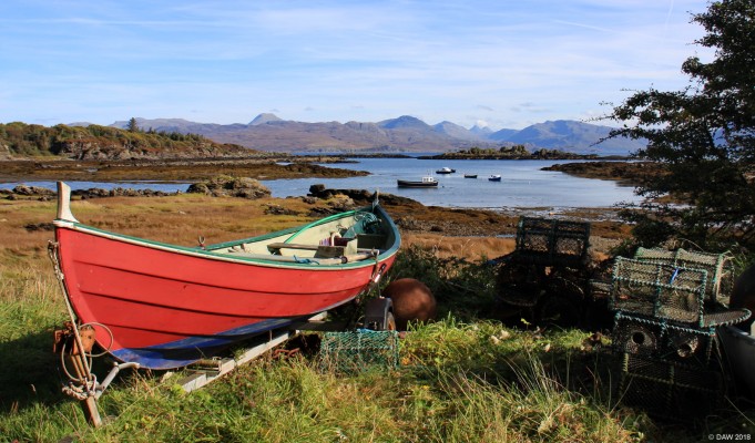 Sound of Sleat from Ardvasar
Looking out across the sound of Sleat towards Knoydart from just outside Armadale.  [url=http://streetmap.co.uk/map.srf?X=163377&Y=803453&A=Y&Z=120/] Map location. [/url]
