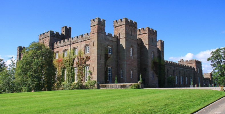 Scone Palace, Perth
The Original building dates from the 12th century and was built as an Abbot's Palace.  The building still retains the title Palace although what you see now dates from around 1802-1812.  The building and grounds are open to visitors in the summer.
